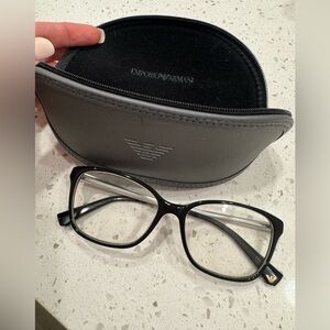 Emporio Armani Black Frame Glasses with Case